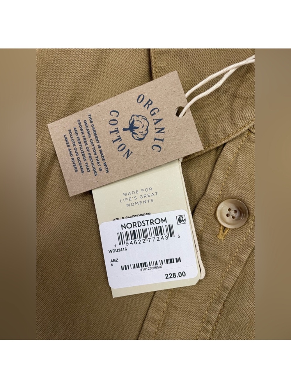 Faherty Arlie Short Sleeve Shirtdress ANTIQUE BRONZE SZ S NWT - Picture 6 of 10